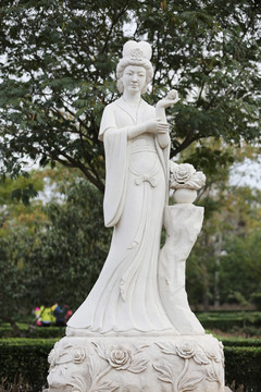 牡丹仙子汉白玉雕像
