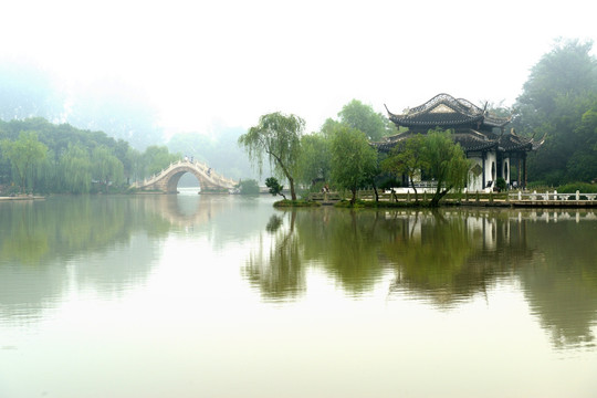 扬州瘦西湖 江南园林 石桥