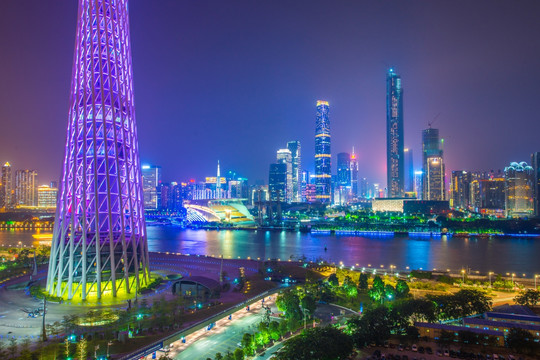 广州塔 珠江新城 夜景