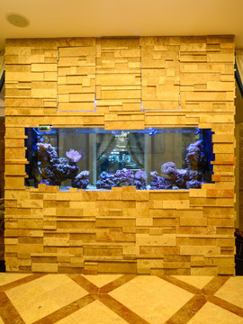 鱼缸石材主题墙