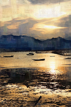 山坡风景装饰画