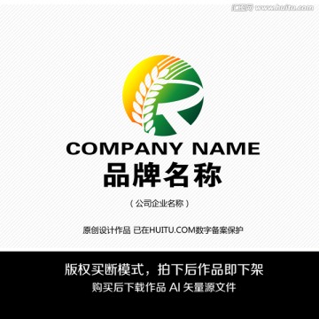 R字母LOGO 标志设计 商标