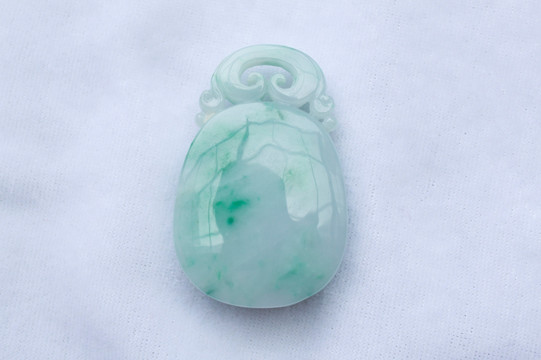 翡翠金锁挂件 缅甸玉 天然翡翠