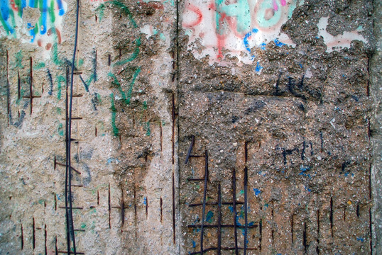 柏林墙遗址混凝土墙特写