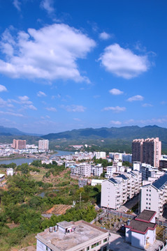 福建龙岩上杭城市风光