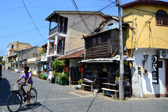 斯里兰卡加勒街景 小街