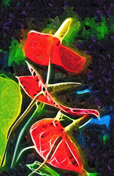 红掌 花卉油画 装饰画 无框画