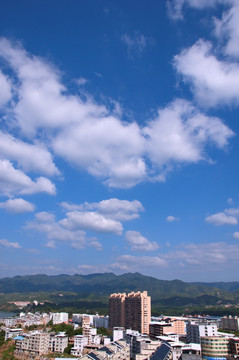 福建龙岩上杭城市风光