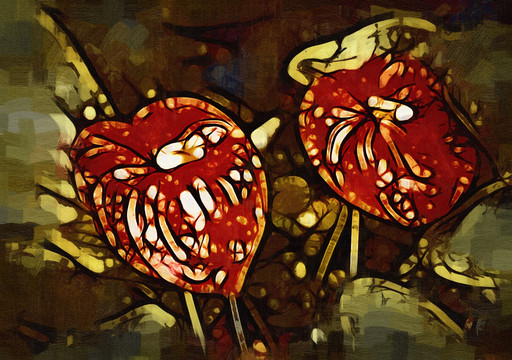 红掌 花卉油画 油画 装饰画