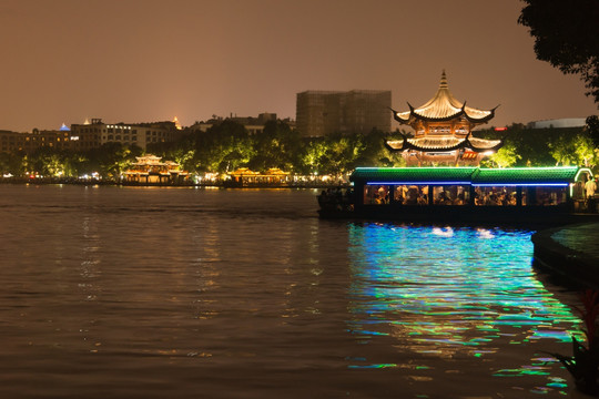 杭州西湖夜色美景