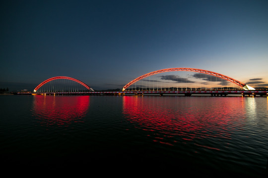 张家口清河南桥夜景