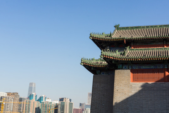 北京古城墙角楼