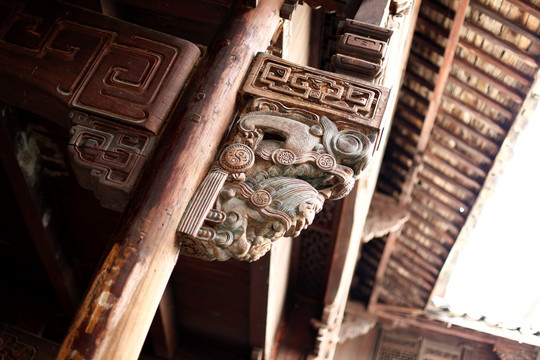 乡村古建筑木雕