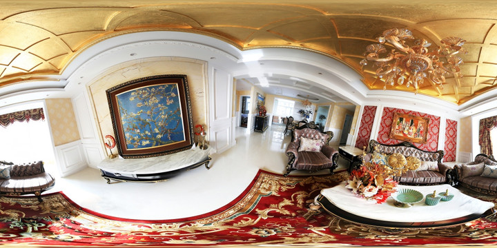 奢华欧式客厅360全景图