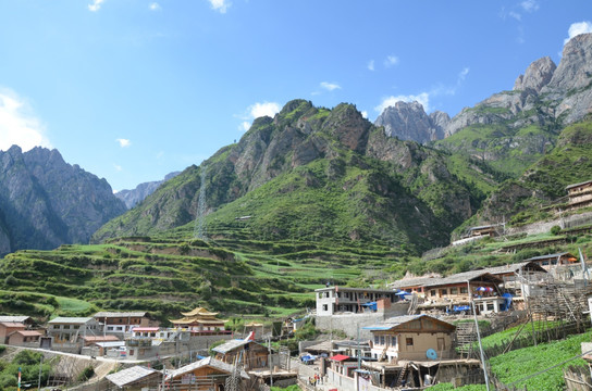 藏族 村庄 农村 扎尕那