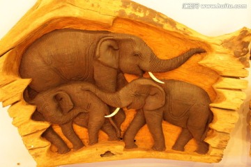 大象实木雕刻