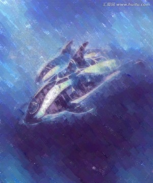 海豚装饰画