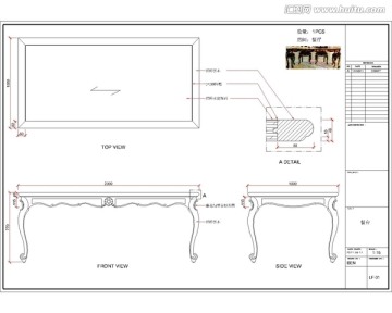 欧式餐桌CAD图纸
