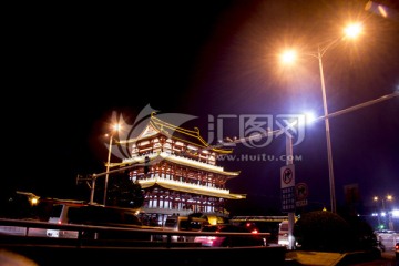 长沙杜甫江阁车流夜景