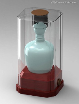 青瓷瓶透明盒效果图