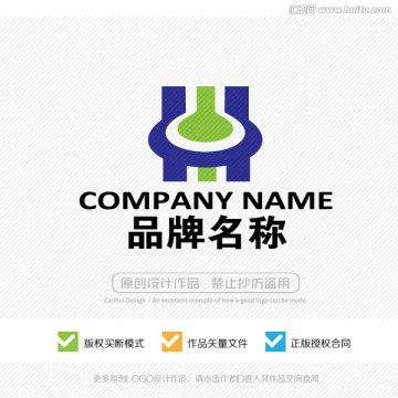 H字母LOGO标志设计