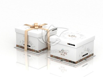 高贵炫彩白色蛋糕盒