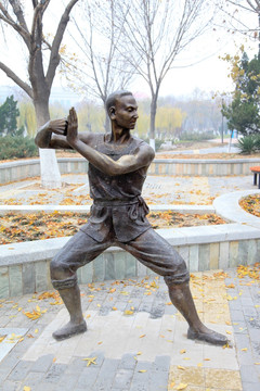 人物铜像 公园雕塑 武术