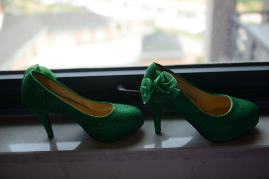 绿色婚鞋