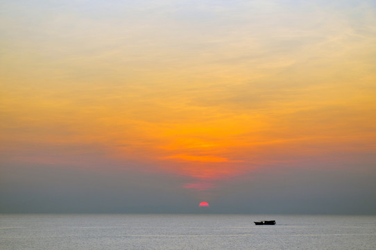 金色海岸 落日余辉 海边日落