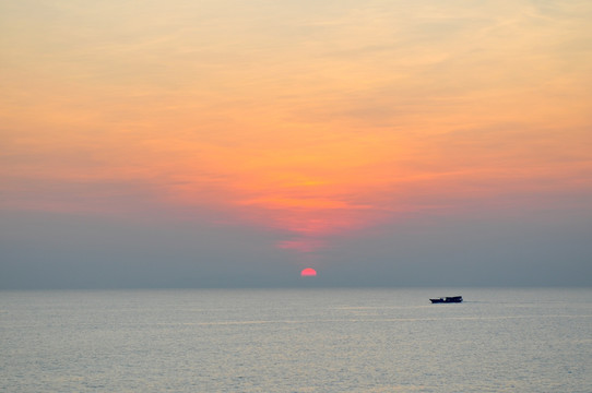 金色海岸 落日余辉 海边日落