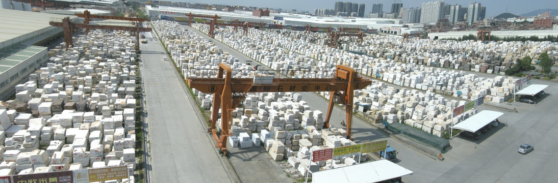厂房全景 石材厂房 大板市场