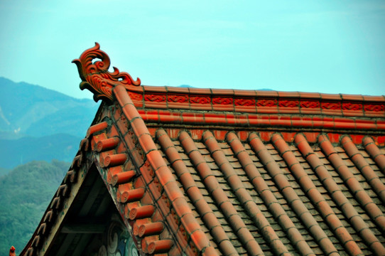 中式建筑屋顶边角