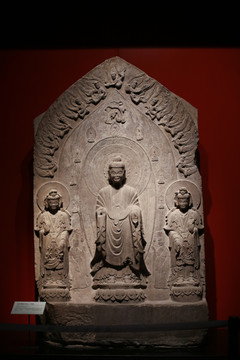 贾志渊造背屏佛教石像