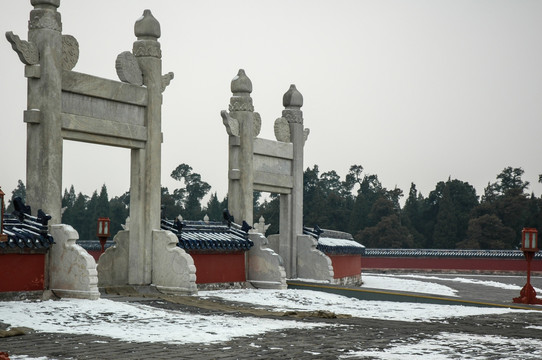 北京天坛冬雪