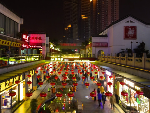 无锡崇安寺步行街夜景