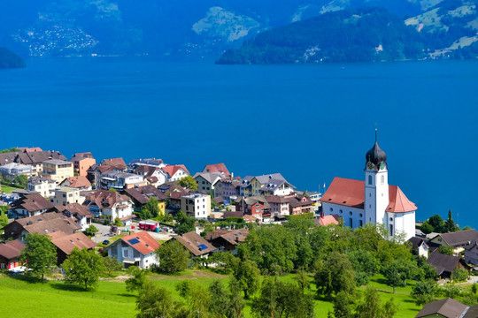 瑞士湖岸风光