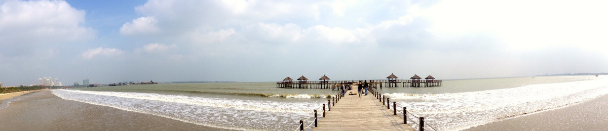 海南三亚文昌海边全景