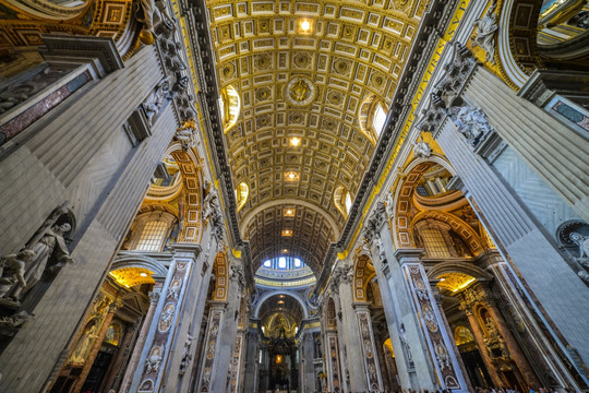 梵蒂冈圣彼得大教堂大厅全景