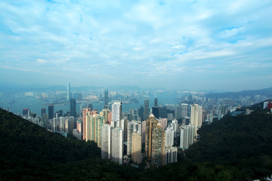 鸟瞰香港都市建筑