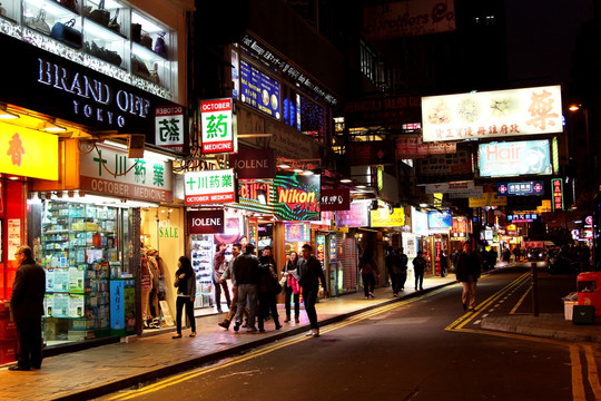 香港街道夜景