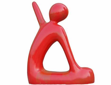 红色抽象人物雕塑 高清图