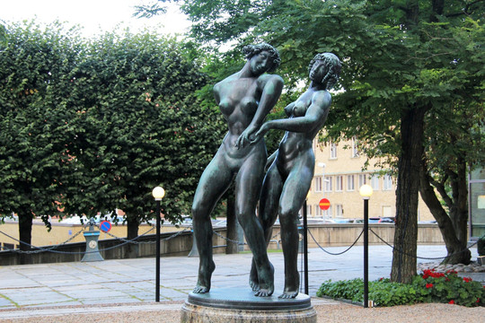 瑞典哥德堡欧洲人物雕塑艺术