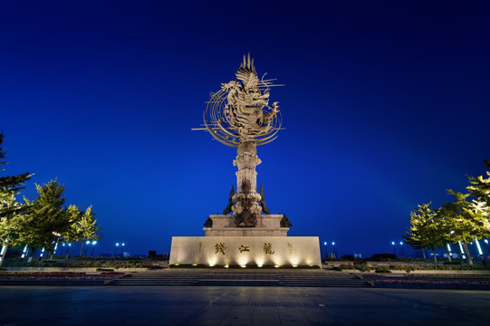 滨江钱江龙夜景