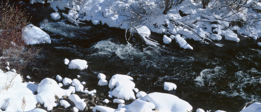 冬季大山深处的河流