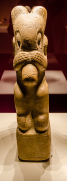 玛雅石雕白鼻浣熊 玛雅雕塑