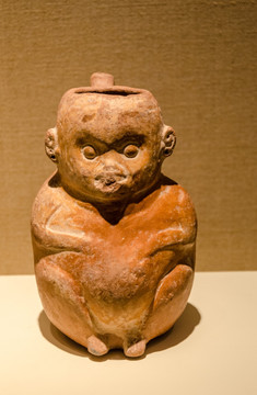 玛雅猴面陶罐 玛雅陶器