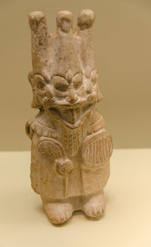 玛雅小丑神像陶哨 玛雅陶器