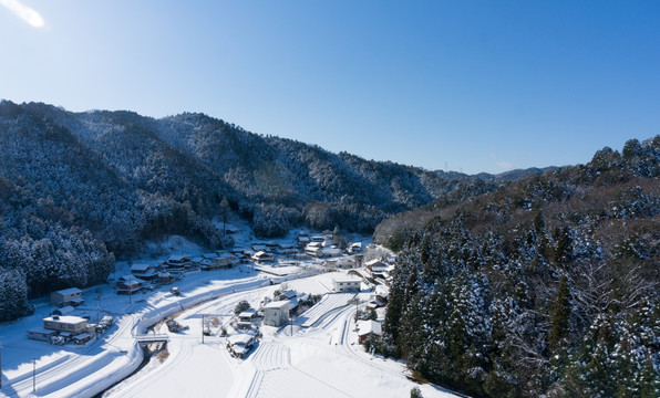 外国雪景鸟瞰 日本风光