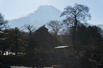 阳光下的富士山