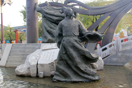 唐宋诗人杜牧人物雕塑